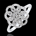 Bague destin�e - arabesque - or blanc 9 carats et diamants