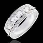 Bague destine - byzantine - or blanc 18 carats et diamants