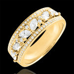Bague destine - byzantine - or jaune 18 carats et diamants