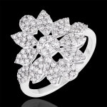Bague destine - fleur de l'hiver - or blanc 18 carats et diamants