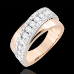 Bague destine - victoria - or blanc et or rose 18 carats