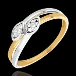 Bague comme deux serpents deux ors et diamants - or blanc et or jaune 18 Bague comme deux serpents deux ors et diamants - or blanc et or jaune 18
