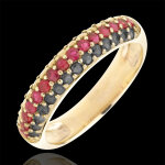 Bague drapeau allemand - or jaune 9 carats et pierres prcieuses