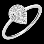 Bague origine - eclat poire - or blanc 18 carats et diamants