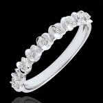 Bague eclosion - couronne de roses - petit modèle - or blanc 9 carats e Bague eclosion - couronne de roses - petit modèle - or blanc 9 carats e