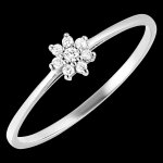 Bague eclosion - daisy - or blanc 18 carats et diamants