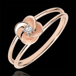 Bague eclosion - première rose - or rose 9 carats et diamant Bague eclosion - première rose - or rose 9 carats et diamant
