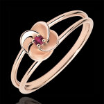 Bague eclosion - première rose - or rose 18 carats et rubis Bague eclosion - première rose - or rose 18 carats et rubis