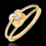 Bague eclosion - première rose - or jaune 9 carats et diamant Bague eclosion - première rose - or jaune 9 carats et diamant