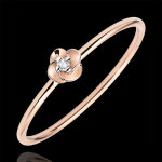 Bague eclosion - première rose - petit modèle - or rose 18 carats et d Bague eclosion - première rose - petit modèle - or rose 18 carats et d