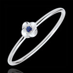 Bague eclosion - premire rose - petit modle - or blanc 18 carats et