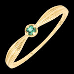 Bague elonore  or jaune 9 carats, meraude synthtique