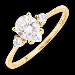 Bague eloria � or jaune 9 carats et diamants synth�tiques