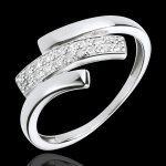 Bague empreinte fline or blanc 18 carats