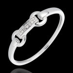 Bague equestria or blanc 18 carats et diamants