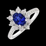 Bague eternel edelweiss - daisy chic - or blanc 18 carats - saphir et di Bague eternel edelweiss - daisy chic - or blanc 18 carats - saphir et di