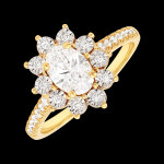 Bague eternel edelweiss - daisy chic - or jaune 9 carats et diamants syn Bague eternel edelweiss - daisy chic - or jaune 9 carats et diamants syn