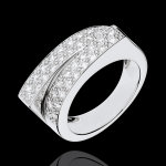 Bague féérie - double destin - 0. 68 carat de diamants - or blanc 18 ca Bague féérie - double destin - 0. 68 carat de diamants - or blanc 18 ca