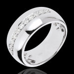 Bague frie - eclat de lune - or blanc 18 carats - 11 diamants : 0. 37
