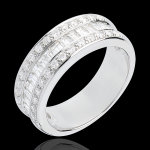Bague frie - hritire - or blanc 18 carats pave - 0. 88 carat -