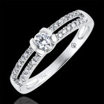 Bague frie - nobles fianailles - or blanc 18 carats et diamants