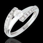 Bague de fianailles destine - alinor - or blanc 18 carats - diaman