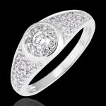 Bague de fianailles destine - appoline - or blanc 9 carats et diaman