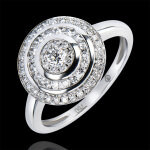 Bague de fiançailles destinée - bague hypnose - or blanc 18 carats et Bague de fiançailles destinée - bague hypnose - or blanc 18 carats et