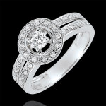 Bague de fianailles destine - lady - diamant 0. 16 carat - or blanc 1