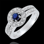 Bague de fianailles destine - lady - saphir 0. 2 carat et diamants -