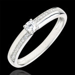 Bague de fian�ailles destin�e - merveille - diamant 0. 1 carat - or bla