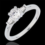 Bague de fian�ailles destin�e - solitaire mon ange - or blanc 18 carat