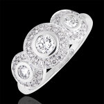 Bague de fianailles destine - trianon - or blanc 18 carats et diaman