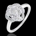 Bague de fiançailles eclosion - nina - or blanc 18 carats et diamants Bague de fiançailles eclosion - nina - or blanc 18 carats et diamants