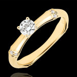 Bague de fianailles jungle sacre - diamant 0. 2 carat - or jaune 18 c