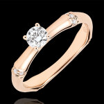 Bague de fianailles jungle sacre - diamant 0. 2 carat - or rose 18 ca