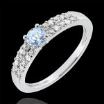 Bague de fianailles margot - aigue - marine 0. 23 carat et diamants - or