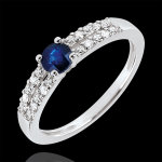 Bague de fianailles margot - saphir 0. 37 carat et diamants - or blanc