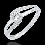 Bague de fianailles nid prcieux - preciosa - or blanc 18 carats - di