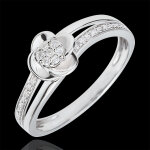 Bague eclosion - pétales de rose - 0. 075 carat - or blanc 18 carats Bague eclosion - pétales de rose - 0. 075 carat - or blanc 18 carats