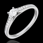 Bague de fianailles or blanc solitaire altesse - diamant 0. 20 carat -