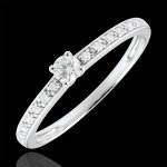 Bague de fianailles or blanc solitaire diamant borale - 0. 09 carat -