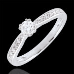 Bague solitaire garlane 8 griffes - 0. 19 carat - or blanc 18 carats