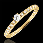 Bague solitaire borale - 0. 09 carat - or jaune 18 carats