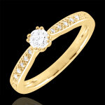 Bague solitaire garlane 8 griffes - 0. 19 carat - or jaune 18 carats