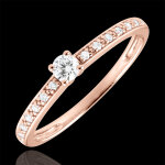 Bague solitaire boréale - 0. 09 carat - or rose 18 carats Bague solitaire boréale - 0. 09 carat - or rose 18 carats