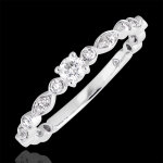 Bague de fianailles petites pampilles - or blanc 18 carats et diamants