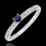 Bague de fianailles solitaire borale - saphir 0. 12 carat et diamants