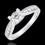 Bague de fianailles solitaire comtesse - diamant 0. 4 carat - or blanc