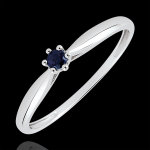 Bague de fianailles solitaire roseau - 6 griffes - saphir 0. 07 carats